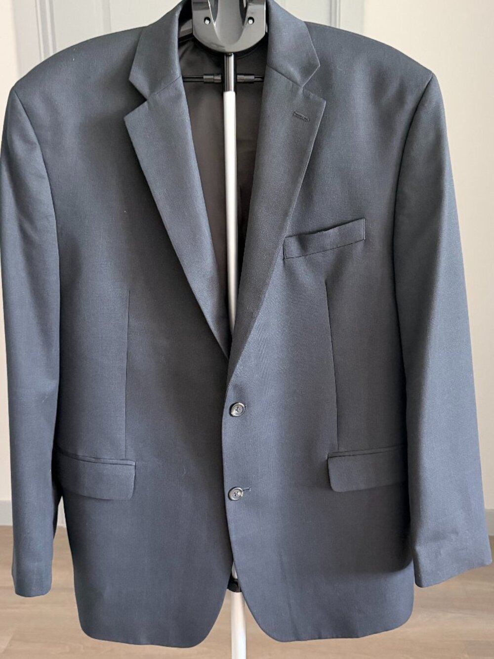 IZOD Mens Dark Gray/Black Sport Coat Size 48L Preppy Business Travel Work